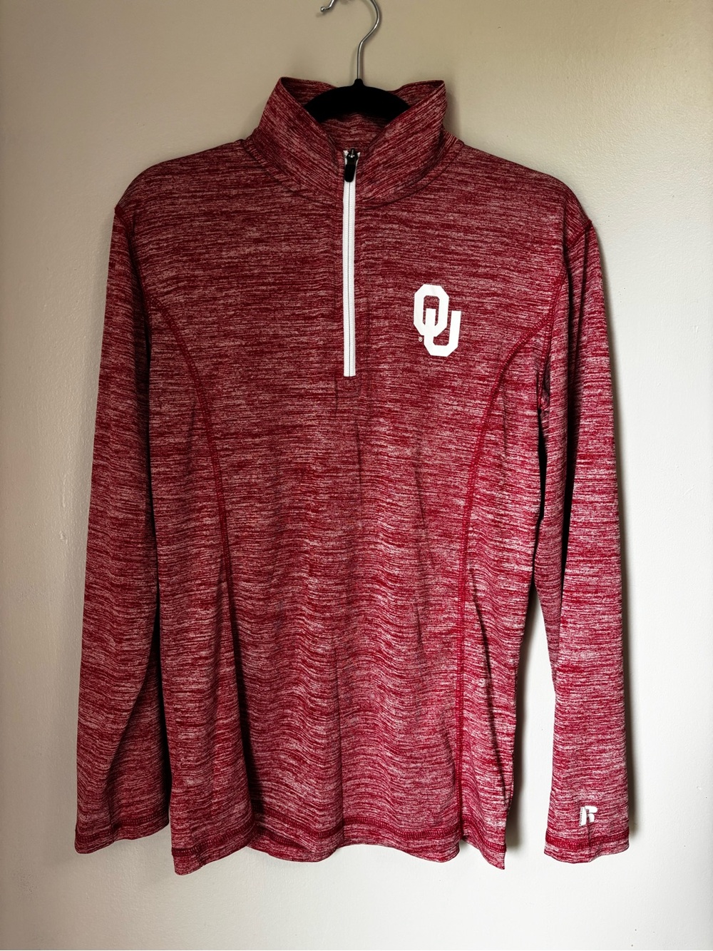 OU Oklahoma Sooners Quarter-Zip Pullover with White Logo